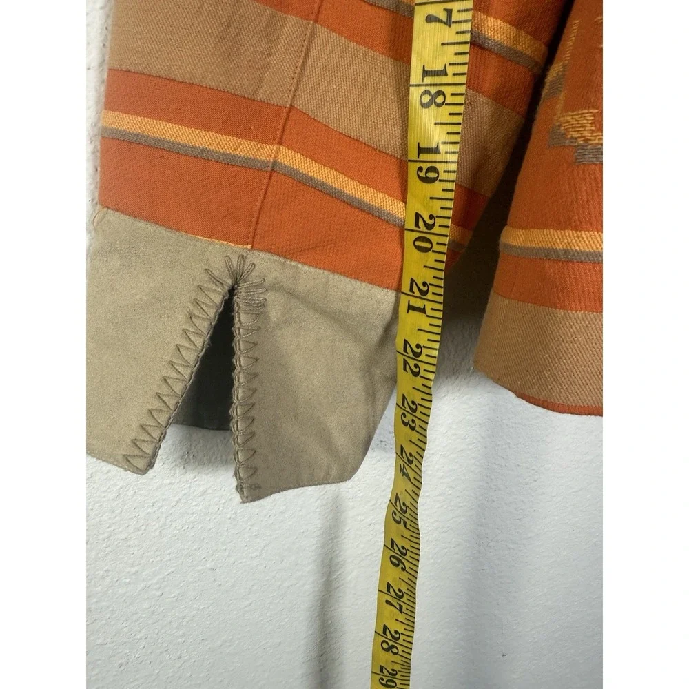 Coldwater Creek Southwestern Aztec Blazer Jacket 10 Coat Coral Orange Gray Lined